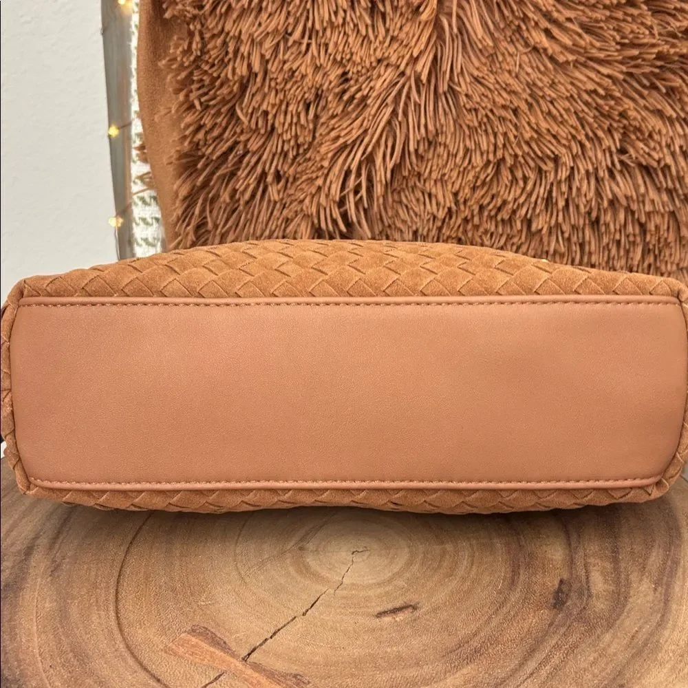 Pretty Simple Suede Harper Hobo Shoulder Bag/Camel